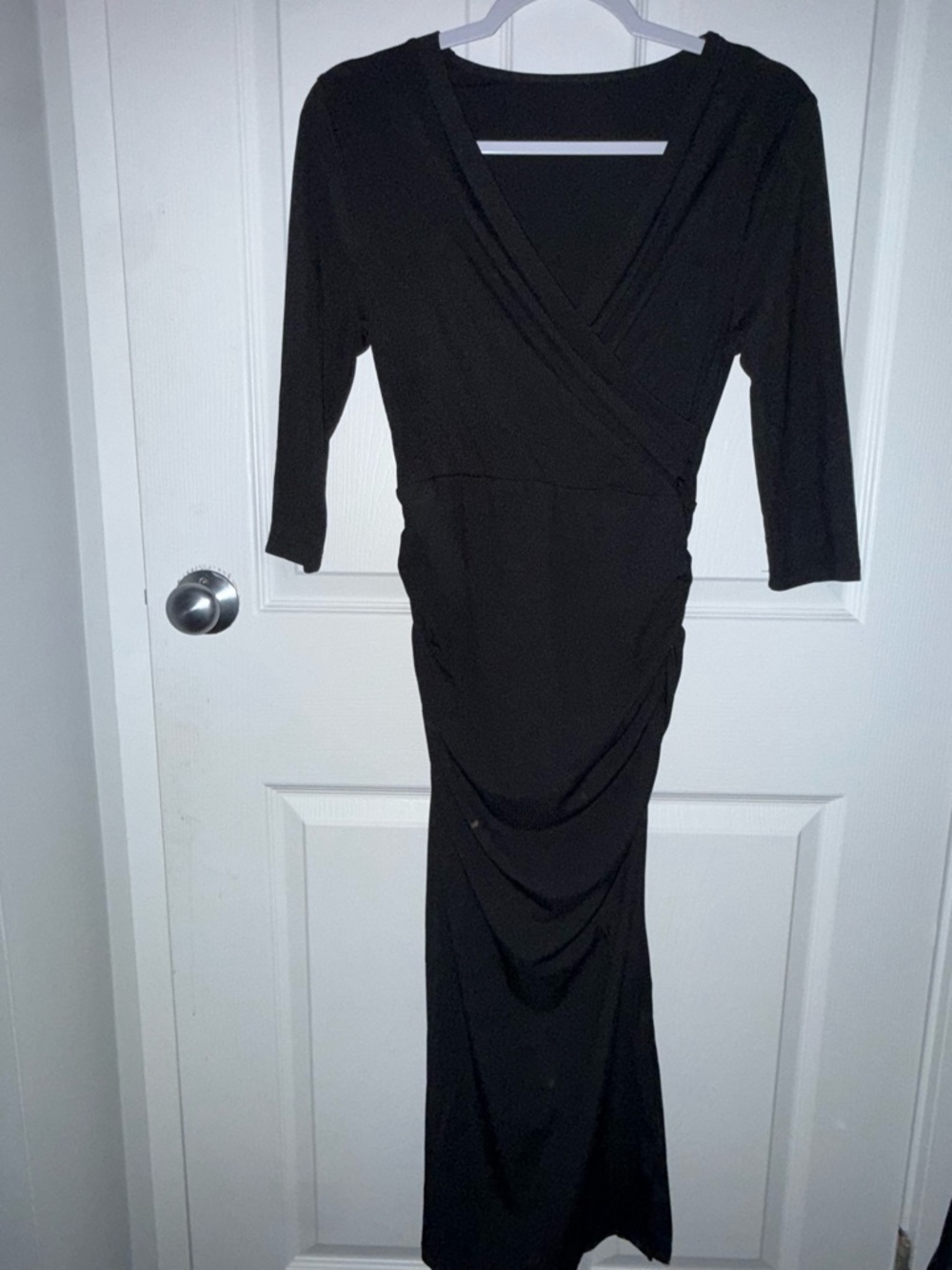 SHEIN Black Long Sleeve Wrap Maxi Dress